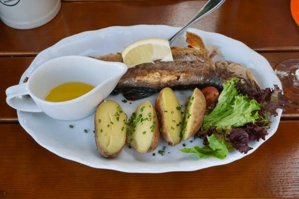 Salmon fish and potato