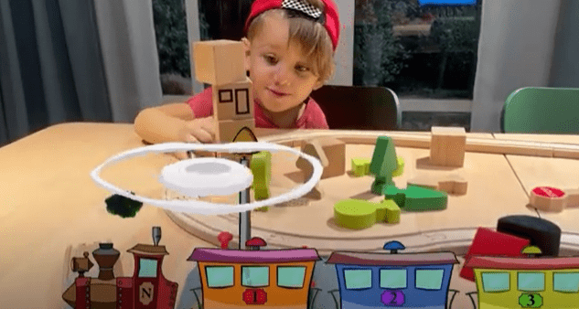 Wooden Train Toy , Safety Rules & Red Signal Instructions for Babies 
